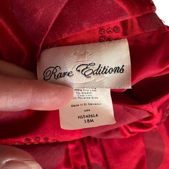 RARE Editions Red Holiday Dress Size 18 Months - Picture 4 of 5